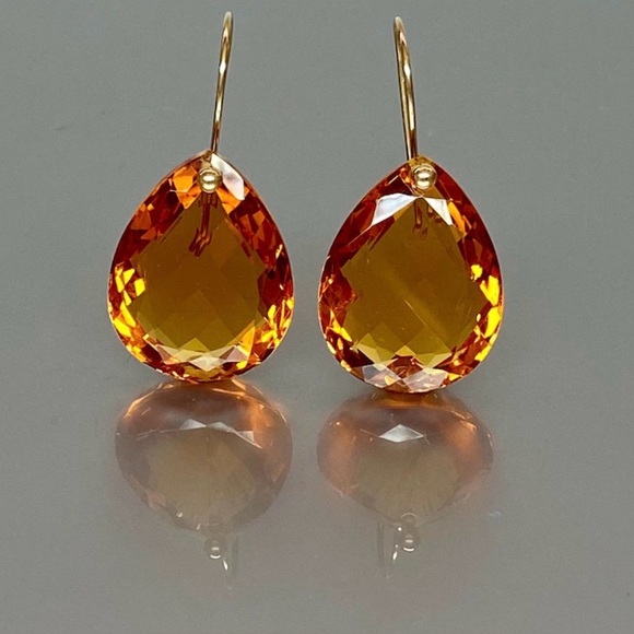 Jewelry - 18K Yellow Gold Citrine Earrings